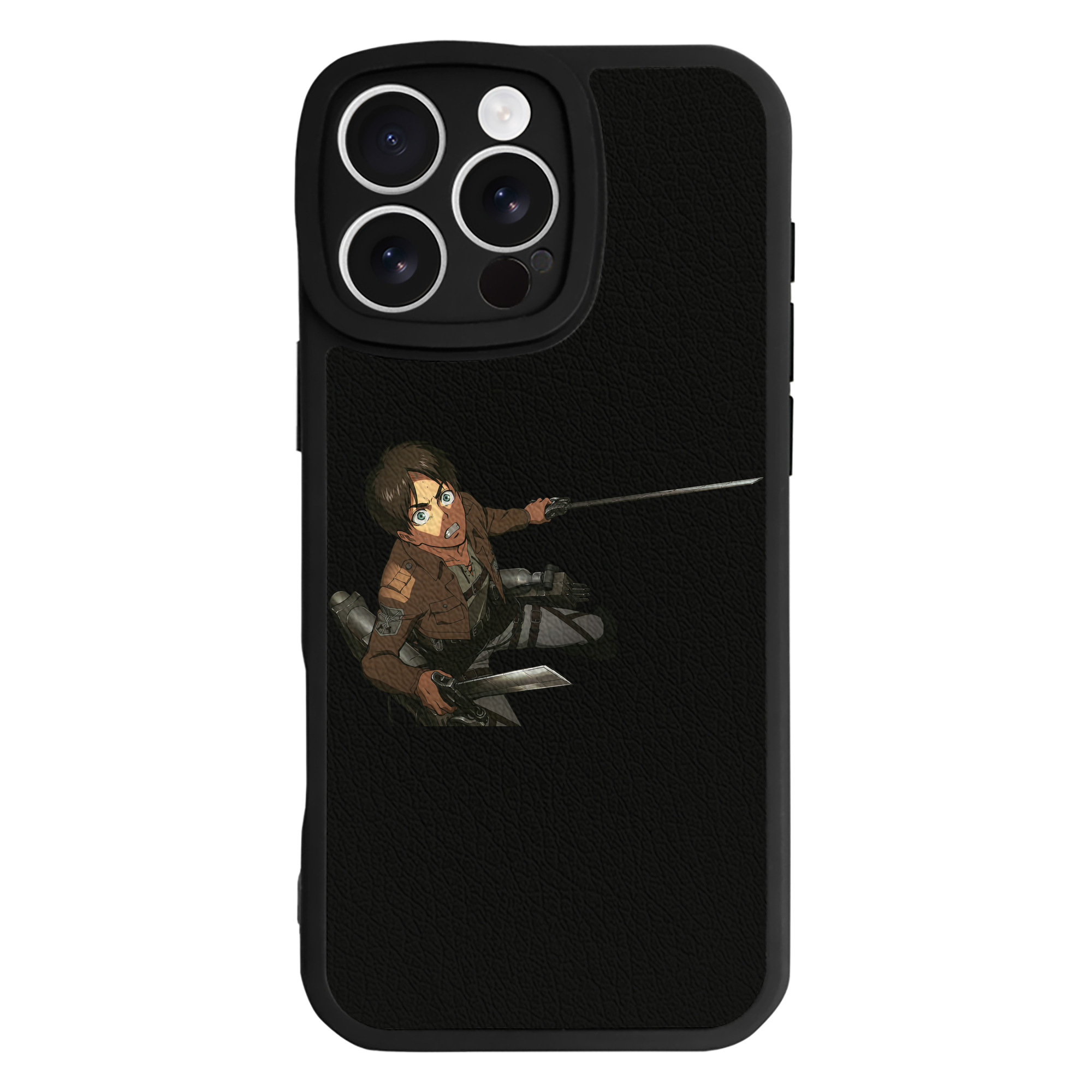 （画像用） 進撃の巨人 エレン･イェーガー Attack on Titan Eren Jäger 【iPhone 16シリーズ対応】シリコンスマホケース（レザー調） 材質：シリコン